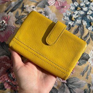 Fossil Yellow Leather Bifold Women's Wallet